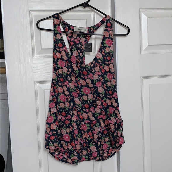 Abercrombie floral peplum/racerback tank - Picture 1 of 3